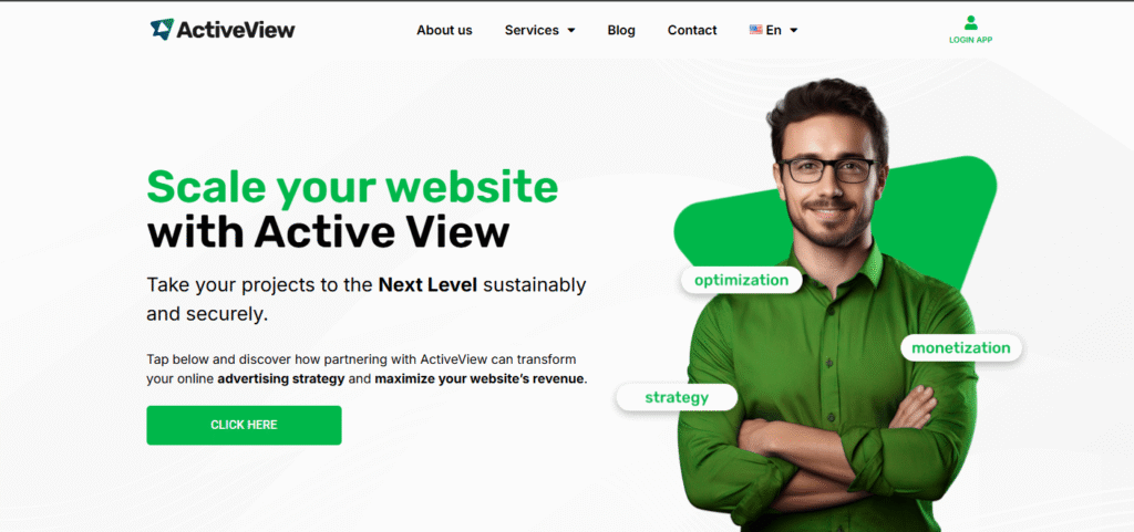 ActiveView CPM & CPC ad Network For Publishers