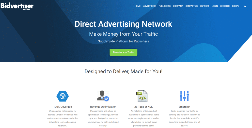 Bidvertiser CPC Ad Network for Publishers