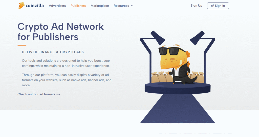 Coinzilla Crypto Ad Network for Publishers Coinzilla Crypto Ad Network for Publishers