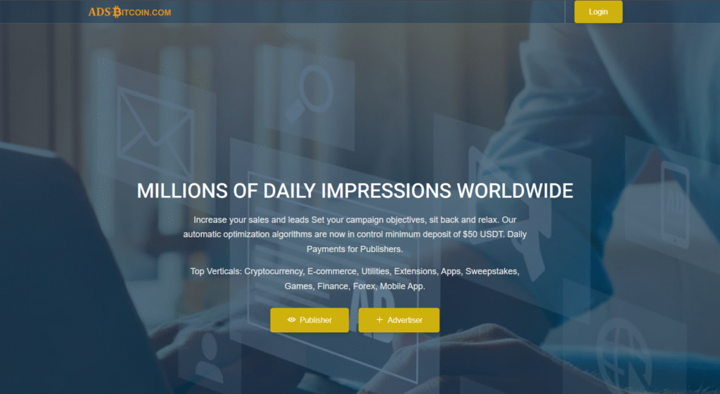 Ads-Bitcoin CPM ad Network For Publishers